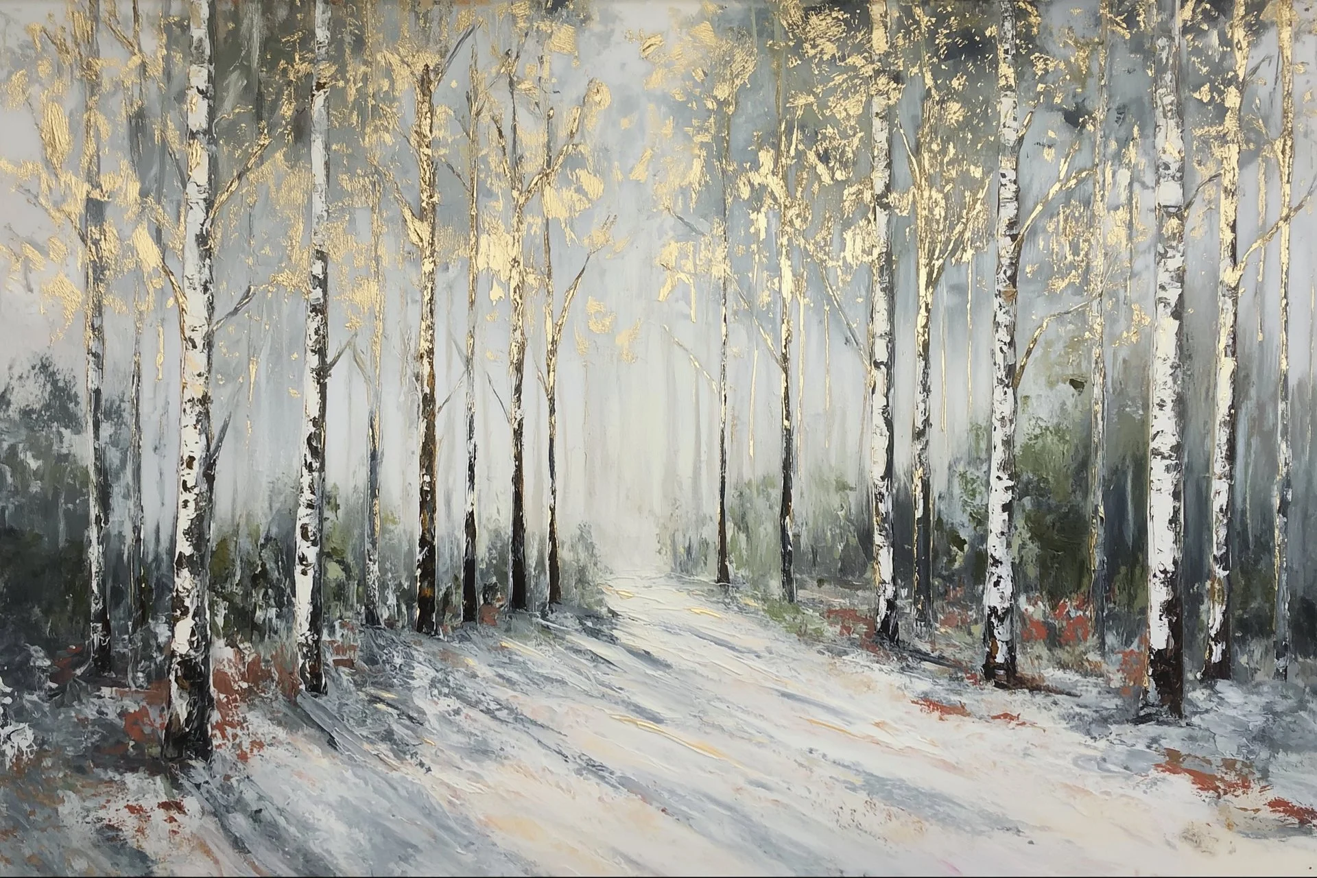 Золотая тишина, сдержанный серый пейзаж