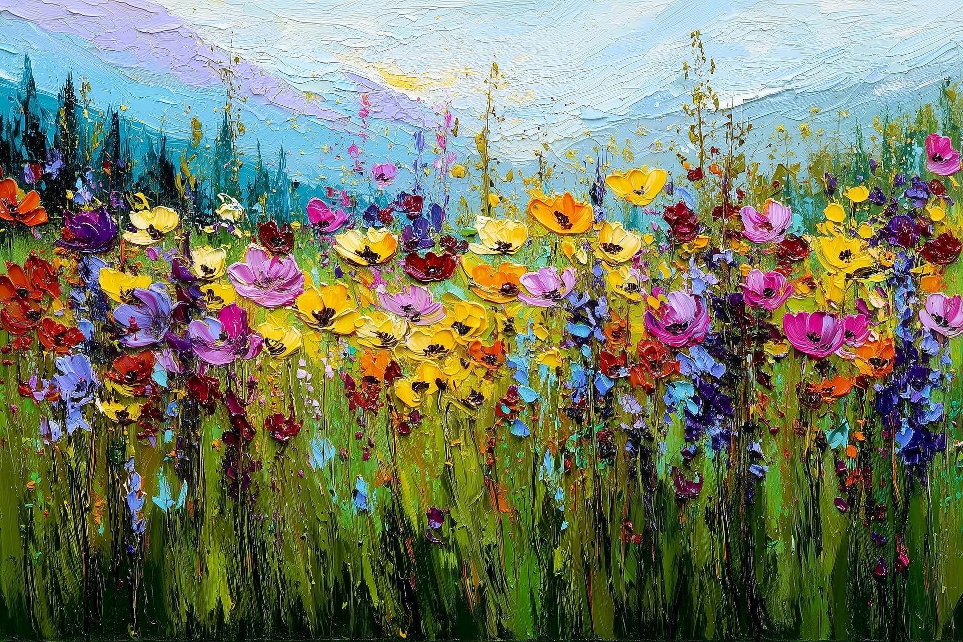 Солнечный бунт, яркая горизонтальная картина