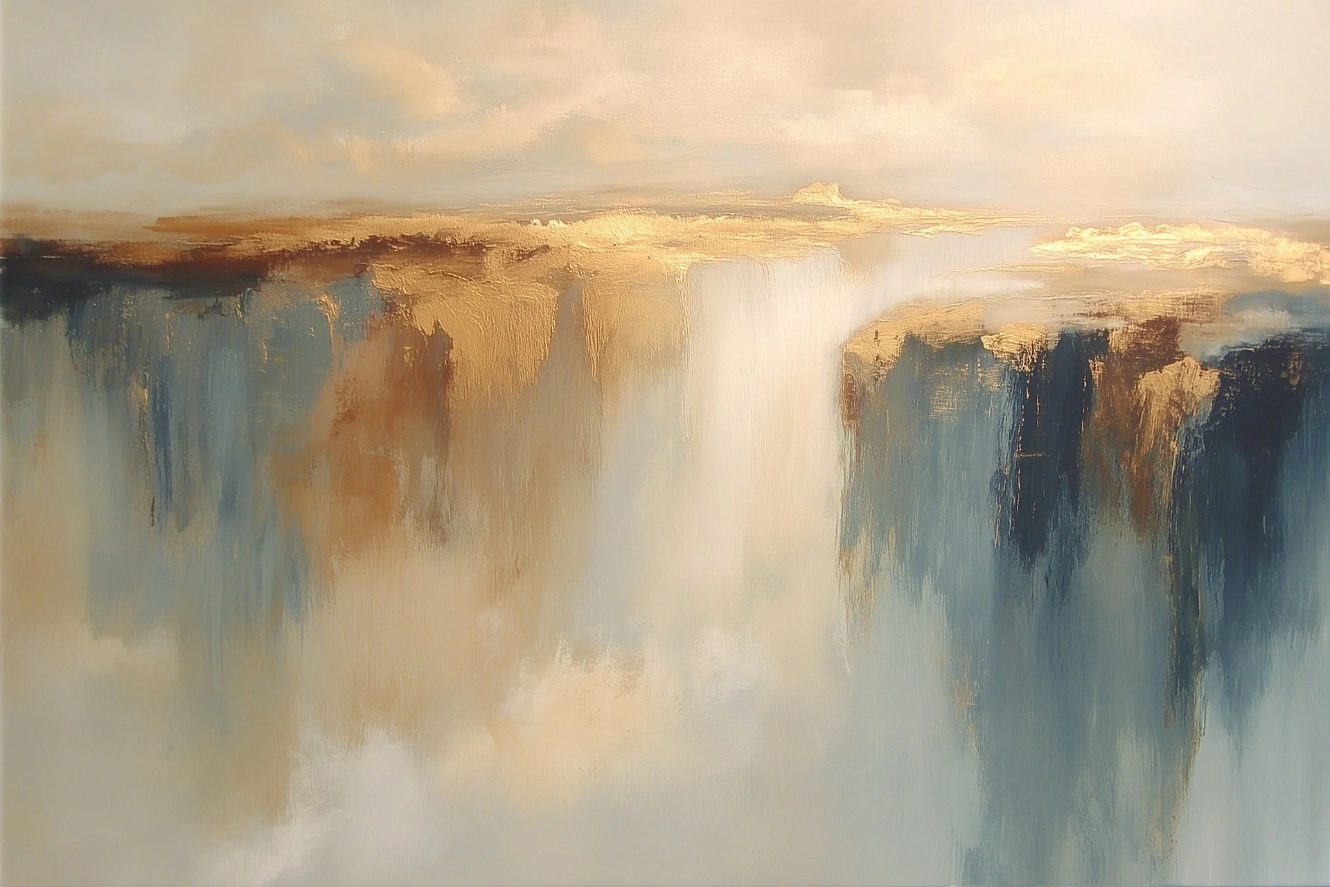 Световой Разлом, бежево-голубой пейзаж